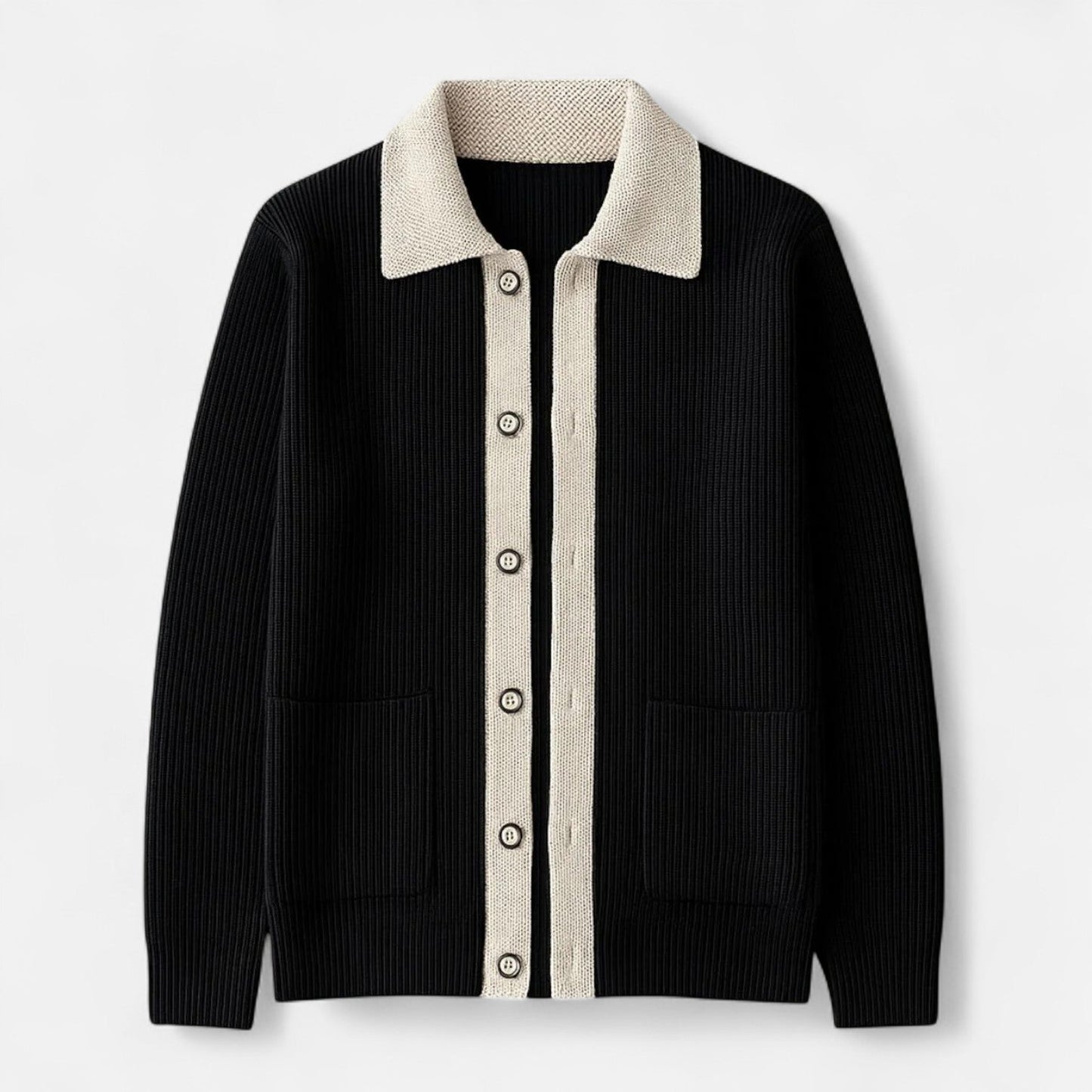 Lavie Moda | Inverness Cardigan – Gilet Homme en Laine Mérinos Premium, Coupe Ajustée avec Poches Profondes