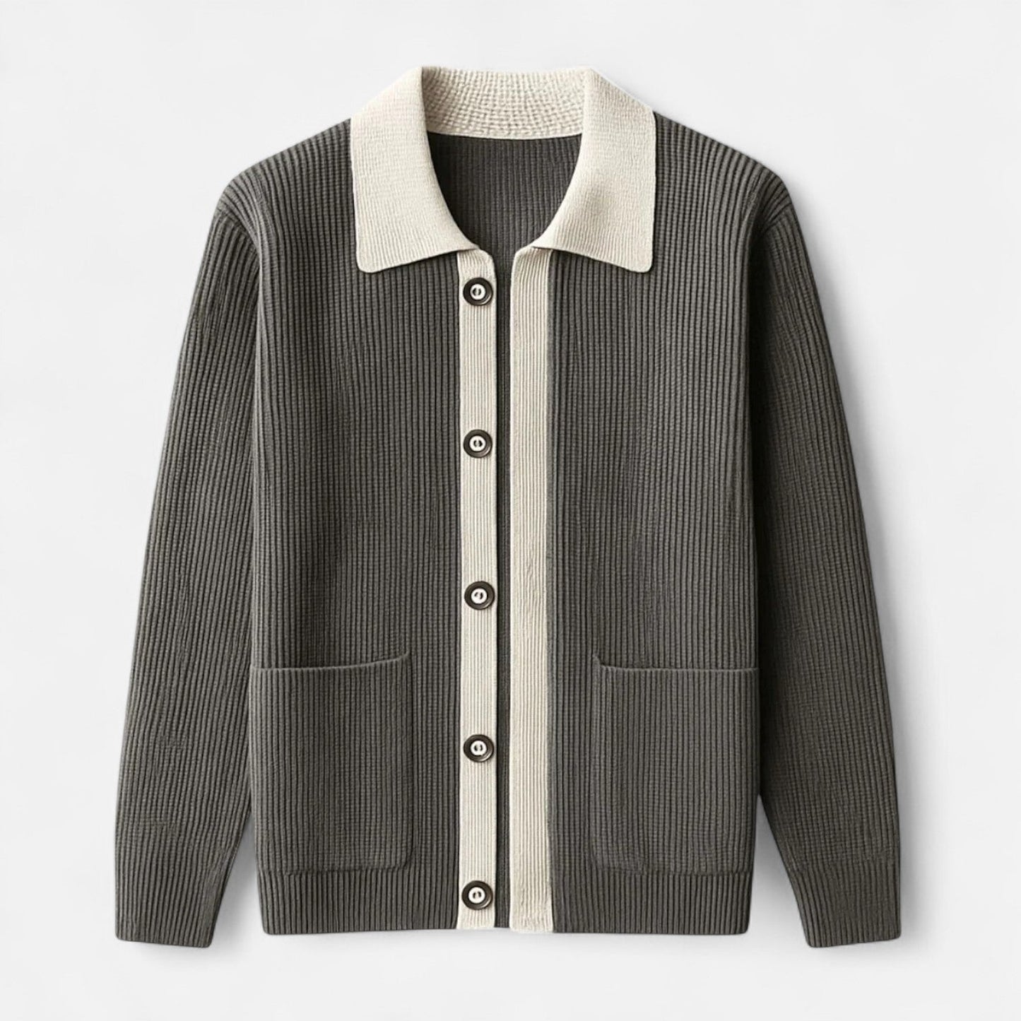 Lavie Moda | Inverness Cardigan – Gilet Homme en Laine Mérinos Premium, Coupe Ajustée avec Poches Profondes
