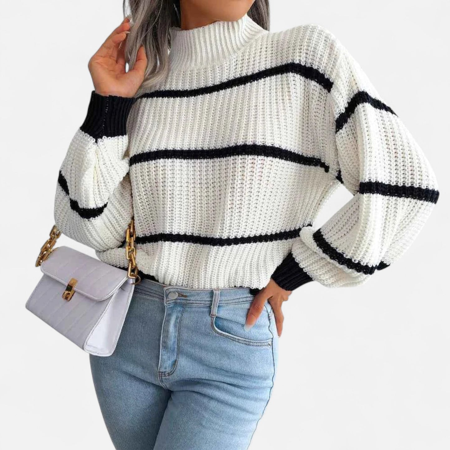 Lavie Moda | Pull Femme Rayé en Maille Douce