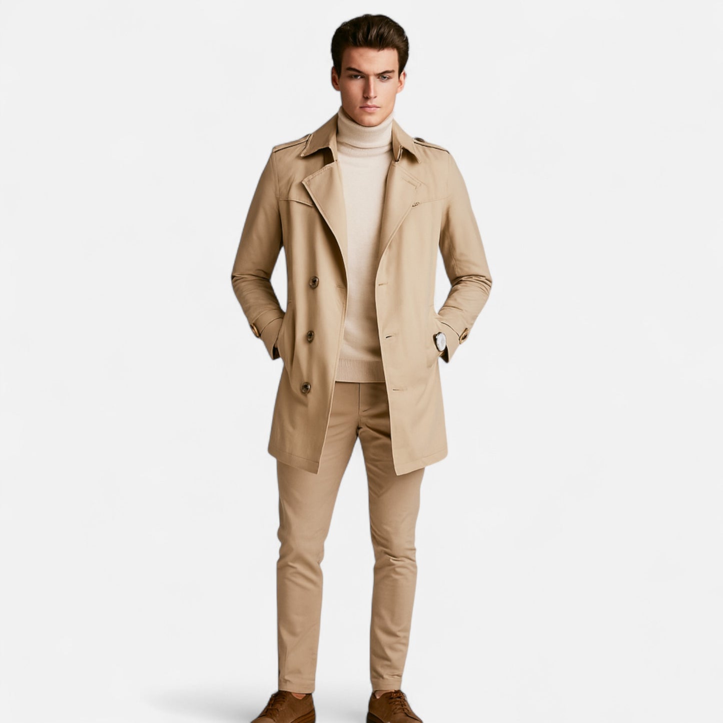 Lavie Moda | Trench-Coat Homme Affaires Élégance Britannique