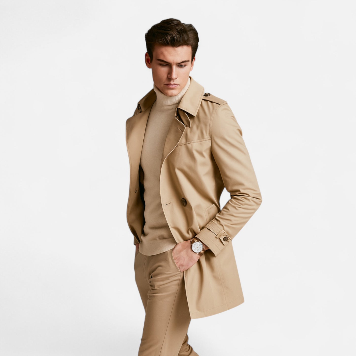 Lavie Moda | Trench-Coat Homme Affaires Élégance Britannique