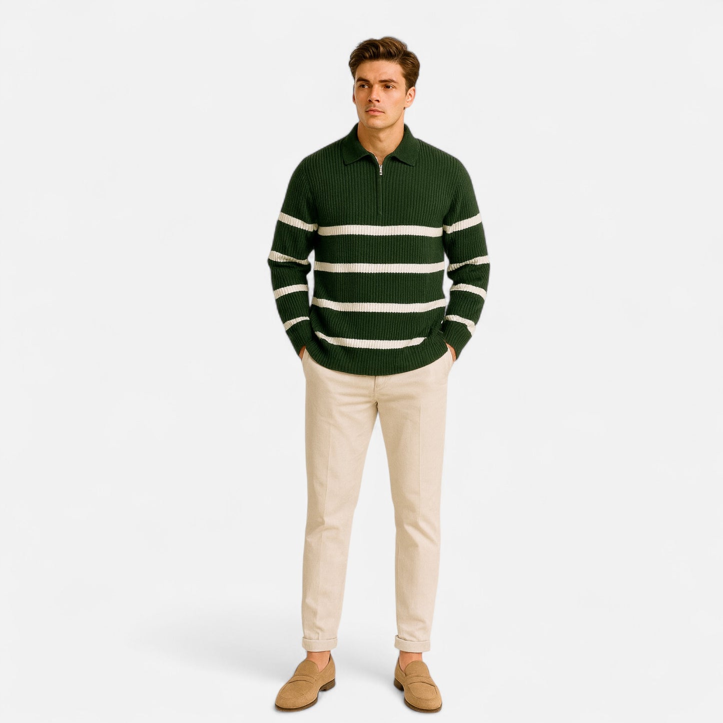 Lavie Moda | Pull Demi-Zip Homme Élégance Classique