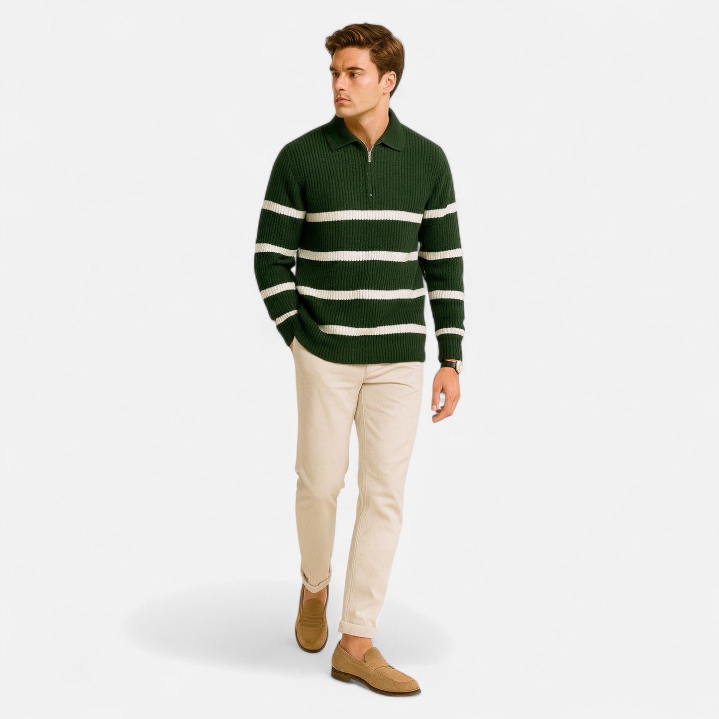 Lavie Moda | Pull Demi-Zip Homme Élégance Classique
