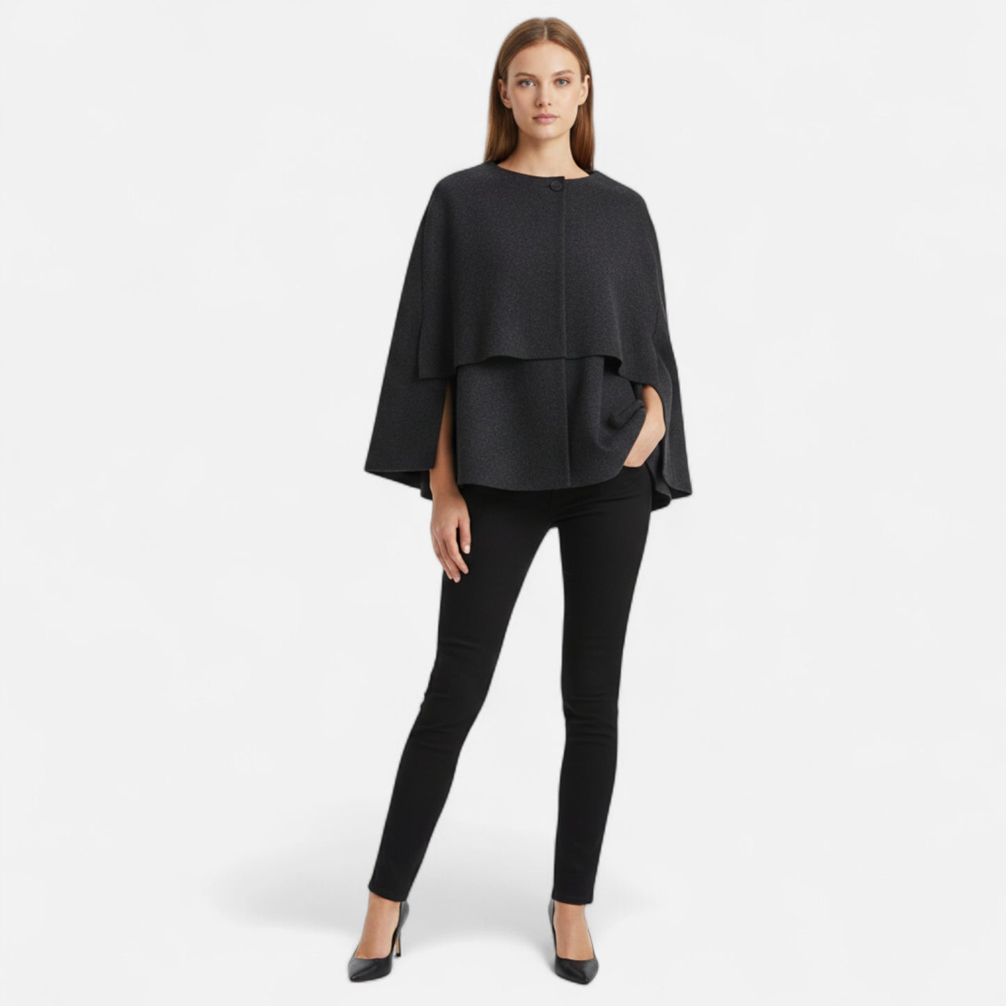 Lavie Moda | Manteau Hiver Femme avec Écharpe Asymétrique – Élégance Douillette Demi-Saison