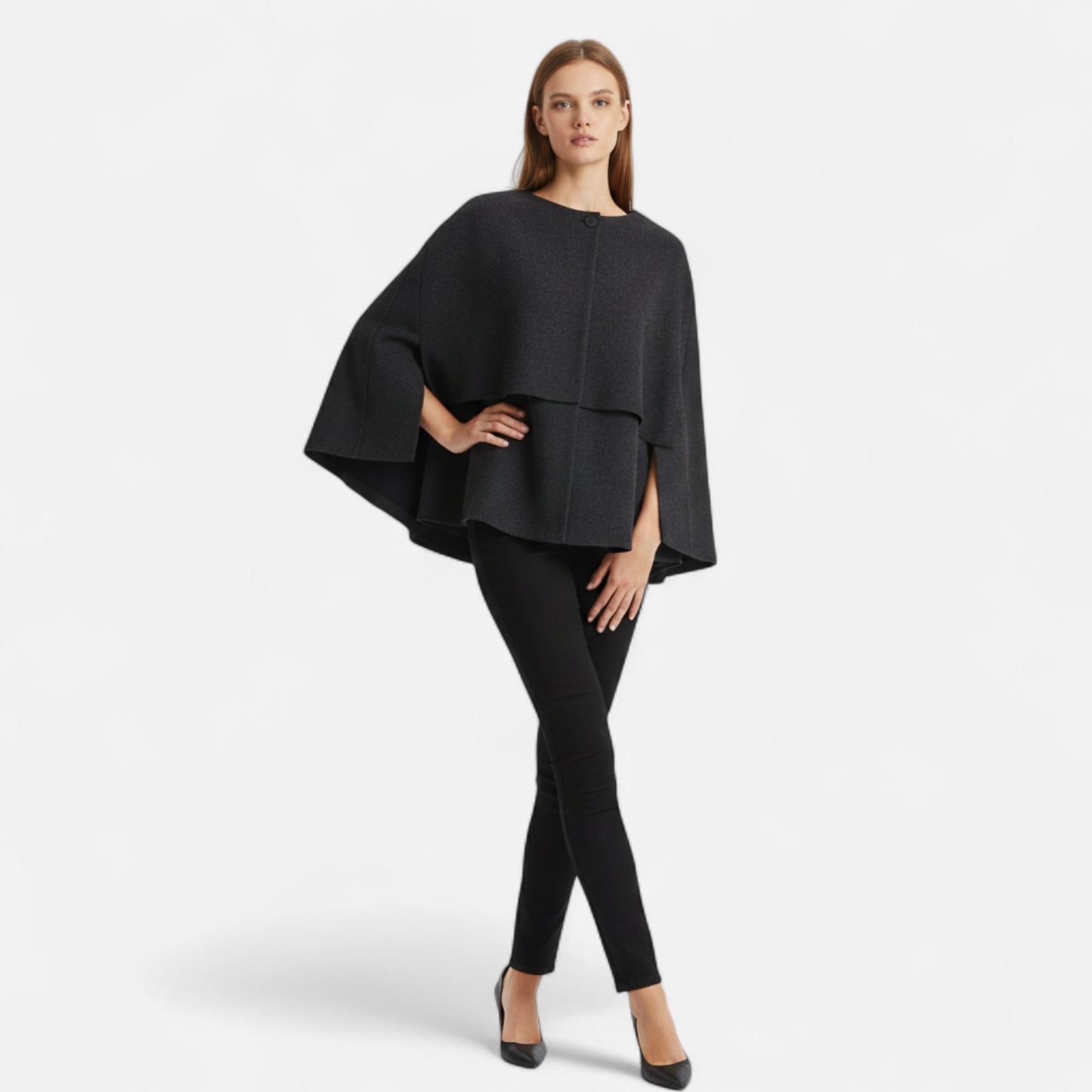 Lavie Moda | Manteau Hiver Femme avec Écharpe Asymétrique – Élégance Douillette Demi-Saison