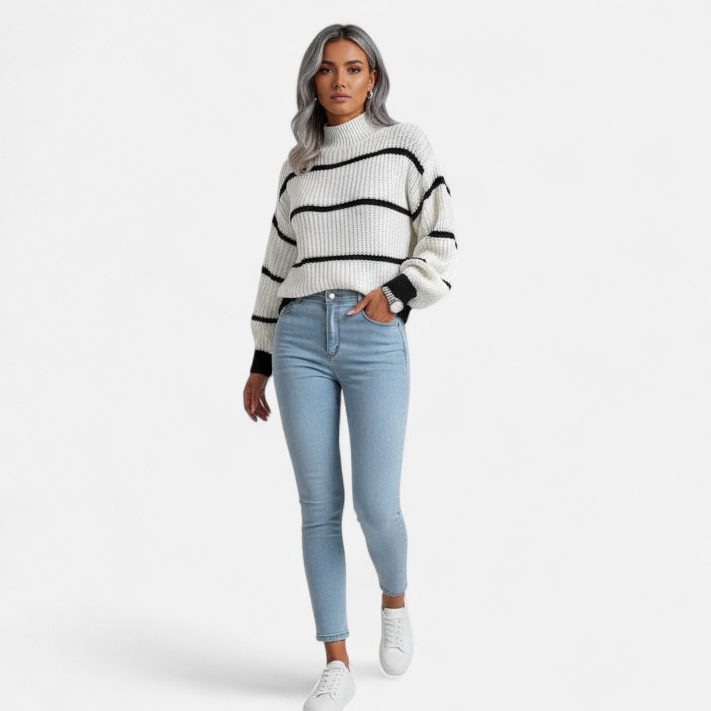 Lavie Moda | Pull Femme Rayé en Maille Douce
