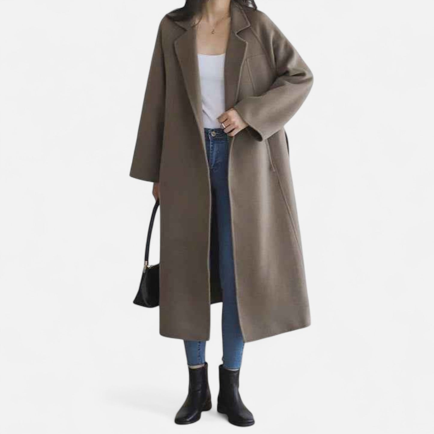 Lavie Moda | Manteau Femme Oversize en Laine Ceinturé