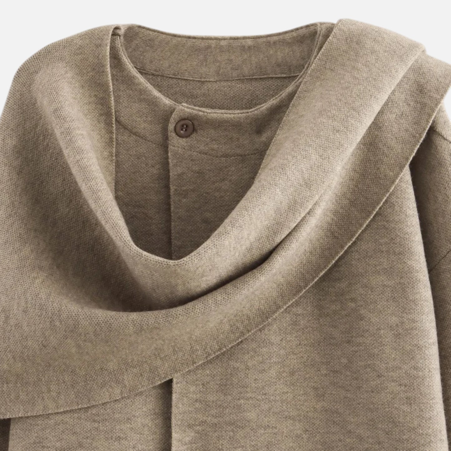 Lavie Moda | Manteau Hiver Femme avec Écharpe Asymétrique – Élégance Douillette Demi-Saison