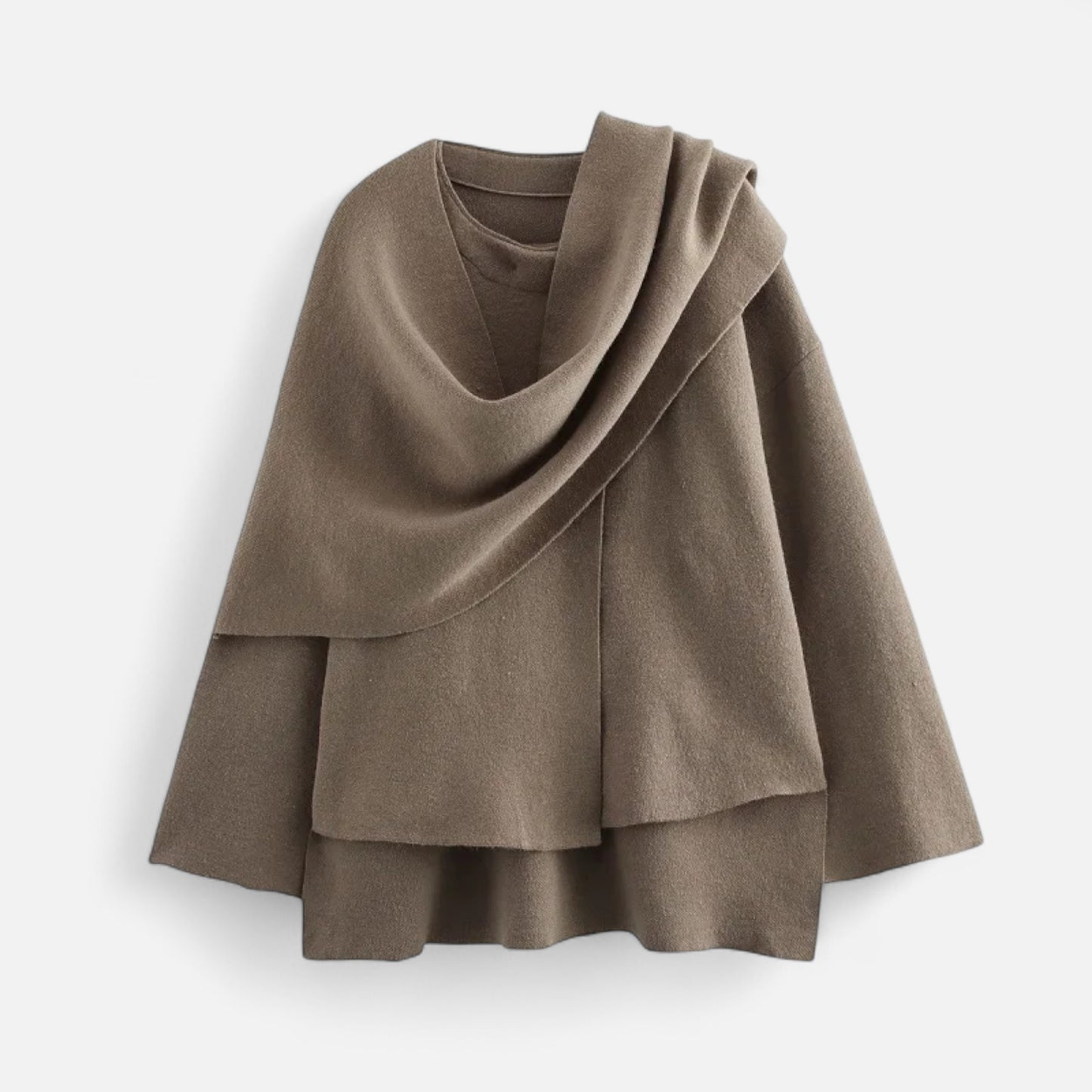 Lavie Moda | Manteau Hiver Femme avec Écharpe Asymétrique – Élégance Douillette Demi-Saison