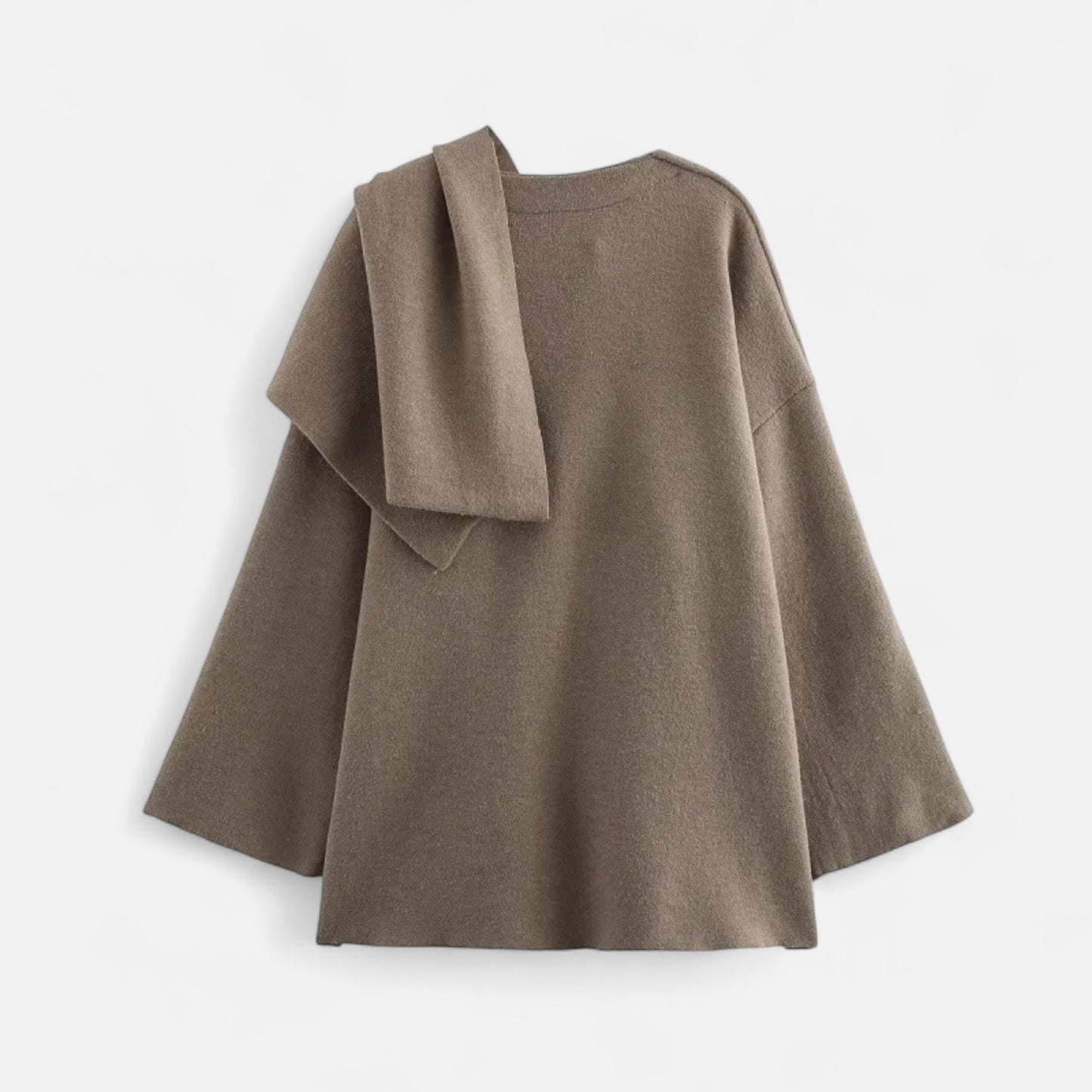 Lavie Moda | Manteau Hiver Femme avec Écharpe Asymétrique – Élégance Douillette Demi-Saison