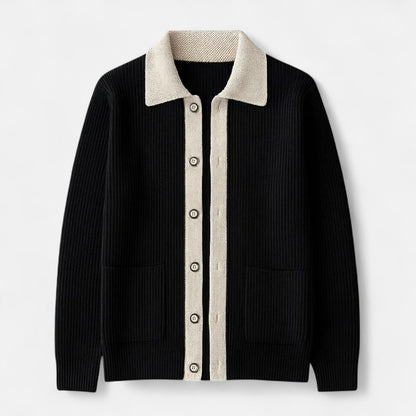 Lavie Moda | Inverness Cardigan – Gilet Homme en Laine Mérinos Premium, Coupe Ajustée avec Poches Profondes