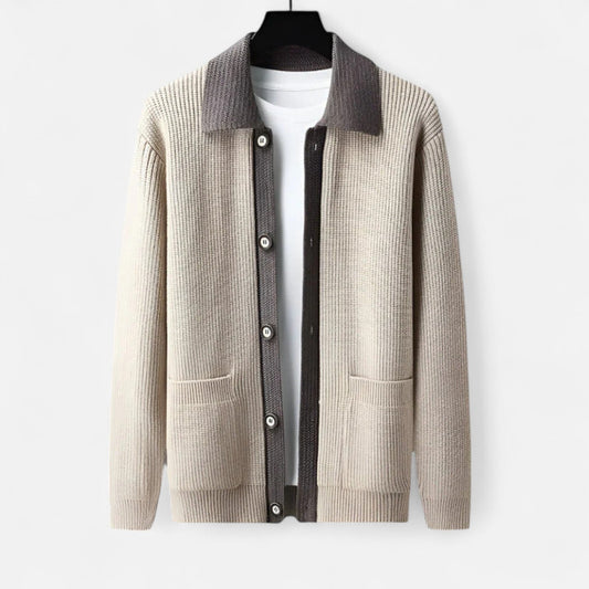 Lavie Moda | Inverness Cardigan – Gilet Homme en Laine Mérinos Premium, Coupe Ajustée avec Poches Profondes