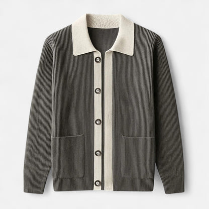 Lavie Moda | Inverness Cardigan – Gilet Homme en Laine Mérinos Premium, Coupe Ajustée avec Poches Profondes