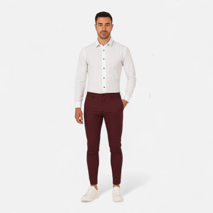 Lavie Moda | Classic Old Money Trousers – Pantalon Homme Ajusté, Tissu Infroissable pour Tenue Formelle & Décontractée