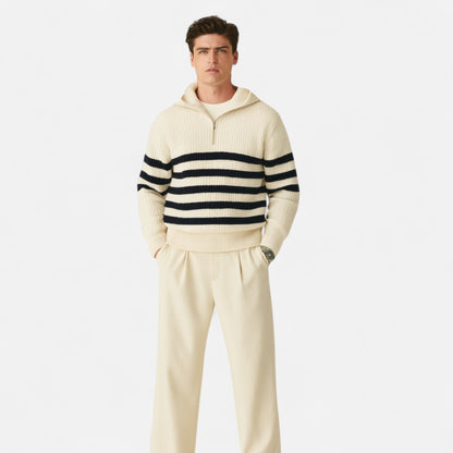 Lavie Moda | Pull Demi-Zip Homme Côtelé Nautique