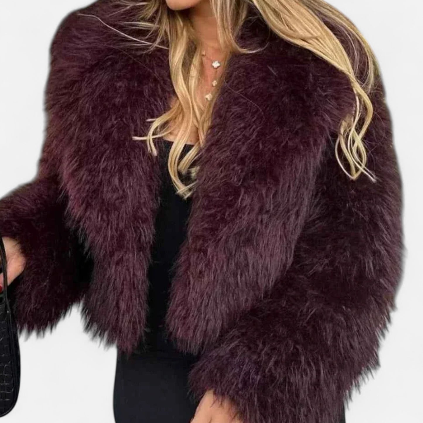 Lavie Moda | Veste Courte Femme en Fausse Fourrure Chic
