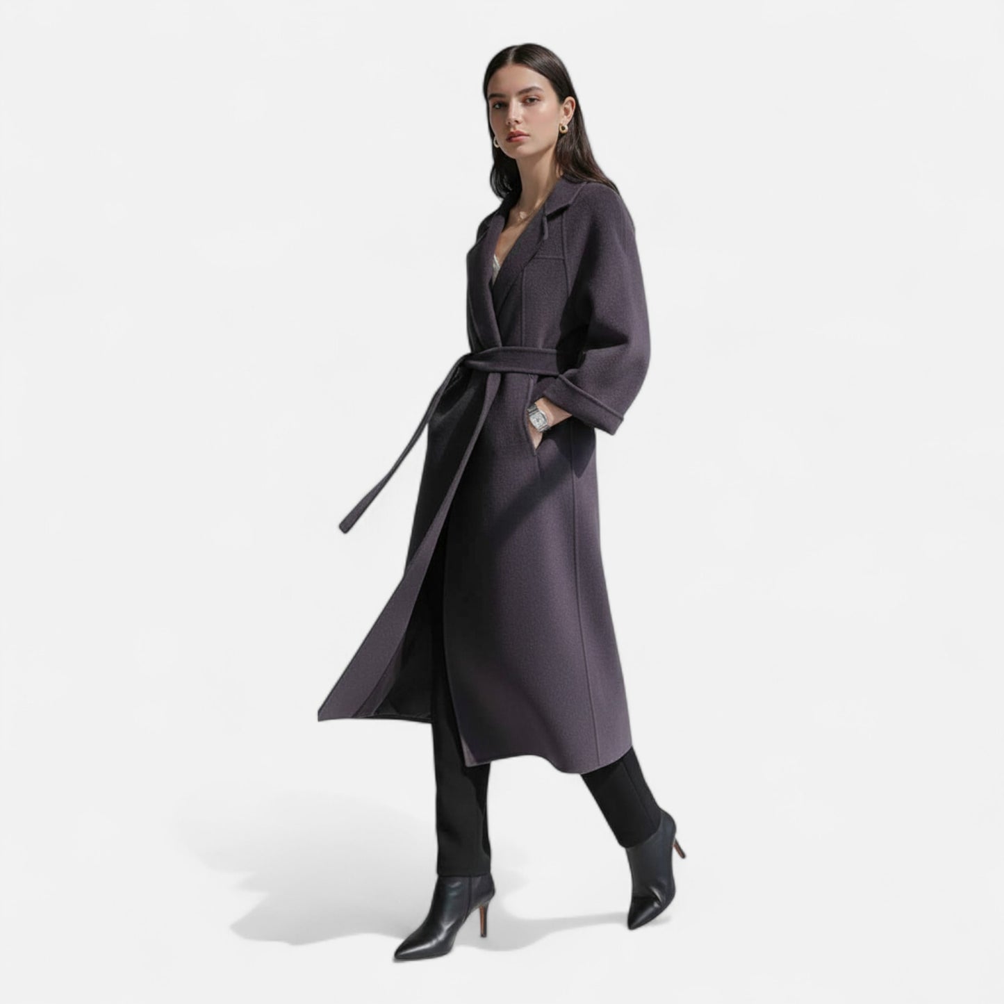 Lavie Moda | Manteau Femme Oversize en Laine Ceinturé