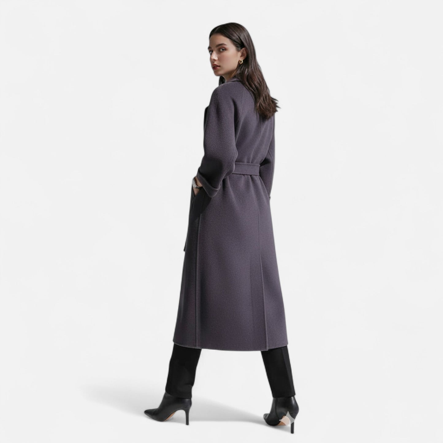 Lavie Moda | Manteau Femme Oversize en Laine Ceinturé