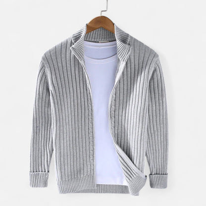 Lavie Moda | Veste Homme en Maille Torsadée – Mélange de Laine en Bleu Marine, Gris, Noir ou Beige, Coupe Moderne pour l’Hiver