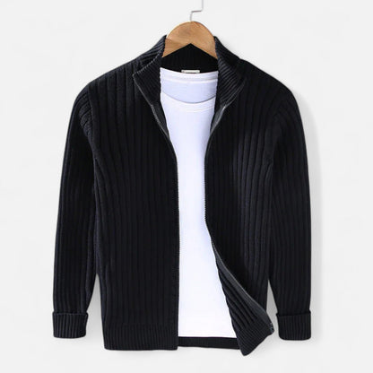 Lavie Moda | Veste Homme en Maille Torsadée – Mélange de Laine en Bleu Marine, Gris, Noir ou Beige, Coupe Moderne pour l’Hiver