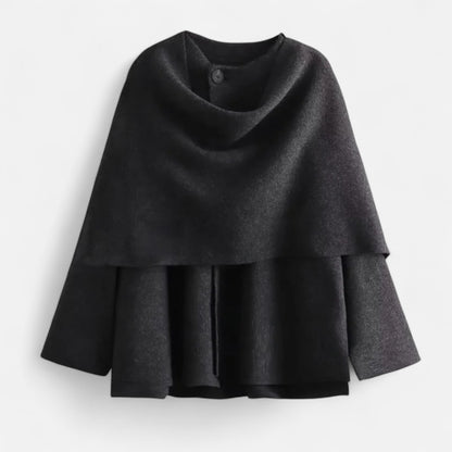 Lavie Moda | Manteau Hiver Femme avec Écharpe Asymétrique – Élégance Douillette Demi-Saison